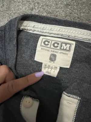 CCM Blackhawks Vintage Henley Gray thumbnail 3
