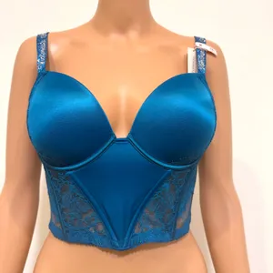 NWT Victoria’s Secret 34B rhinestone strap lace push up corset BC2 3303 thumbnail 13