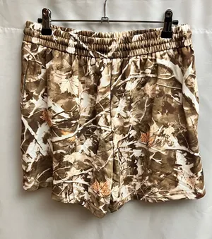 BTFBM Women’s Medium Brown Woodland Camo Sweat Shorts Drawstring NWT Pockets thumbnail 1