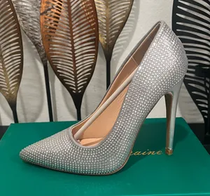 Elegant Silver Stiletto Heels by Lauren Lorraine Size 5.5 thumbnail 1