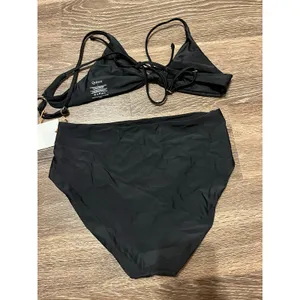 Quince Italian High Rise Bikini Bottom and Knotted Bikini Top True Black Size S thumbnail 6