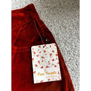 NWT Free People Corduroy Pants 24 Fired Chestnut Burnt Orange Boho Slim Straight thumbnail 3