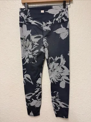 VUORI *flawed* Floral Print Black & Gray Leggings Estimated Size Small thumbnail 2