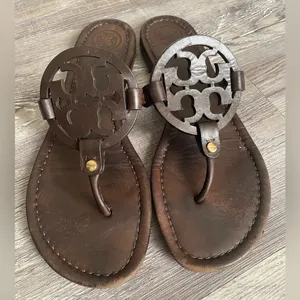 Tory Burch Dark Brown Leather Sandals thumbnail 3