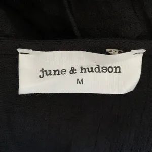 June & Hudson Nordstrom Black Sheer Peasant Boho Long‎ Sleeve Top Size M… thumbnail 10