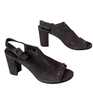 Stuart Weitzman Commodore Bootie 6 Brown‎ Leather Suede Studded Shoes Chic Edgy thumbnail 5