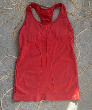 Atheletic Wear Sports Top Built in Bra Orange Red Small thumbnail 1
