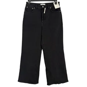 NWT Madewell The Curvy Wide Leg Jeans Women’s Size 31 Black Frost Super Stretch thumbnail 4