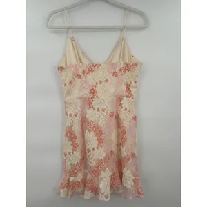 Lovers + Friends Lace Ruffle Floral Mini Dress Pink Orange‎ Size M Romantic thumbnail 3