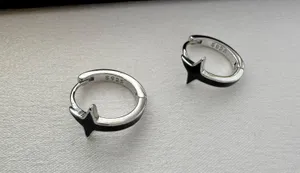 14mm Star Small Hoop Earrings for Men Women,Streetwear Punk Hip Hop Unisex Style thumbnail 2