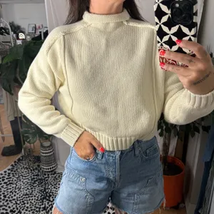 Zara Cozy Soft Knit Mock Neck Sweater Cream Size Small thumbnail 1