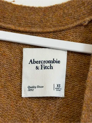 Abercrombie & Fitch Classic Short Cardigan Size XS Tan Camel Bread thumbnail 3