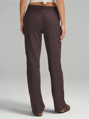 NWT Lululemon Soft Jersey Straight-Leg Mid-Rise Pant size 6 Heathered dark espre thumbnail 5