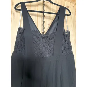NWT Lulus Kiska Black Lace Wide-Leg Jumpsuit Party Night Out Classy Size XL thumbnail 8