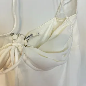 HOUSE OF CB Babydoll Halter Long Sleeve Minidress in Ivory Size X-Small thumbnail 6