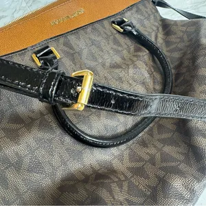 Michael Kors Aubrey Large Satchel Brown/Luggage women's bag shoulder purse‎ thumbnail 14