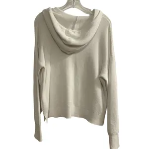 Michael Kors Women's White Ribbed Hoodie Sweater‎ Size M Pullover thumbnail 13