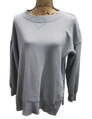 Aerie Crew‎ Neck Pullover Sweatshirt Womens Size Small Gray Tunic Oversized thumbnail 1