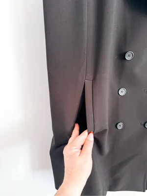 Ann Taylor Black Double Breasted Longline Blazer Vest Sleeveless Jacket thumbnail 4