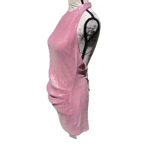 Superdown NWT Minkah Pink Sequin Halter Open Back Mini Dress Size S thumbnail 7