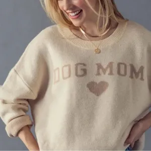 Dreamers Debut Cream 'Dog Mom' Sweater Euc! thumbnail 1