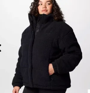 Columbia Ruby Falls Novelty Jacket Black Doodle Sherpa Coat 450 Down Fill NEW thumbnail 4