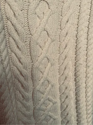 Paul James Cable Knit Sweater Cream Wool SZ S thumbnail 7