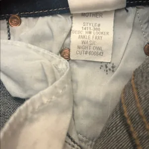 Mother denim HW Looker Ankle Fray in Night Owl dark wash ladies size 26 grunge thumbnail 9