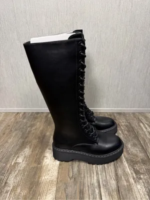 Steve Madden Black Lace-Up Knee-High Platform Boots Size 36=US 5.5-6 thumbnail 8