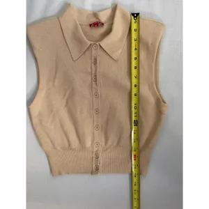 Staud Nola Tan Button front sleeveless Sweater size medium thumbnail 10