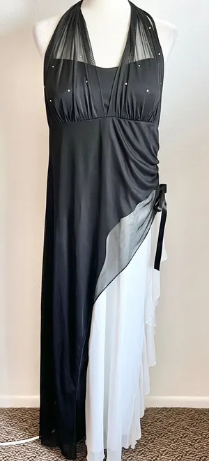 Vintage Y2K Gown Dress, Prom,‎ Assymetrical, Fairy Grunge, Large, Rhinestone thumbnail 1