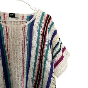 Koret solos knit striped vintage top comfortable casual 90s shirt woven boho thumbnail 2