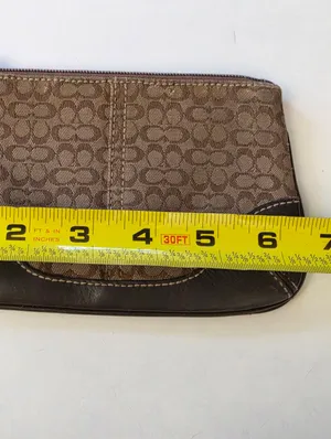 Coach Brown Signature Wristlet Fabric and Leather thumbnail 6