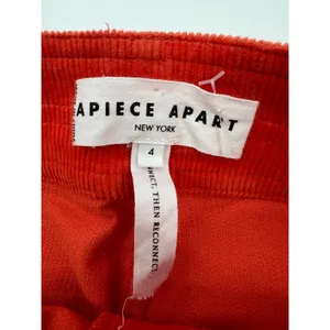Apiece apart Marston High-Rise‎ Cropped Flare Pants Orange corduroy Sz 4 thumbnail 3