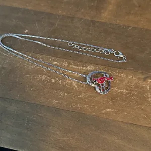 Palm Beach silver tone Cardinal pendant necklace thumbnail 2