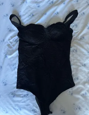 Black lace body suit Size M thumbnail 1