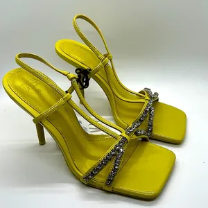 Zara Sexy NWT Lime Green Rhinestones High Heel Shoes **EU Sz 36/US Sz 6** 🔥🔥 thumbnail 2