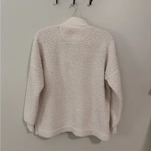 Aerie Sherpa white quarter zip sweater thumbnail 4