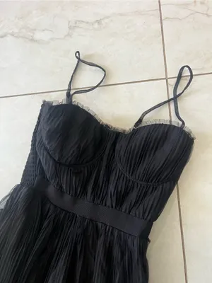 NWT Moon River Black Sheer Tiered Midi Dress Size Small thumbnail 3