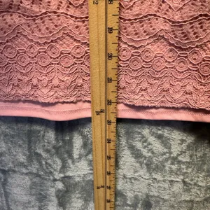 2192 | Adrianna Papell Floral Lace Bell Sleeve Blouse Ethereal Pink Womens L thumbnail 4