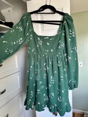 Abercrombie Green Floral Mini Dress thumbnail 3