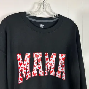 Athletic Works Mama Black Oversized Graphic Print Crewneck Sweatshirt Mother Mom Large NWT thumbnail 2