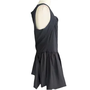 L'eau Bisou Black Bubble Knit Mini Dress XL Square Neck Dropped Waist Party LBD thumbnail 5