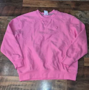 Barbiecore Champion Pink Crewneck Sweatshirt - Classic Large Pullover thumbnail 1