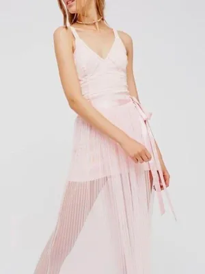 Embroidered Pink Mini Bodycon Dress thumbnail 1