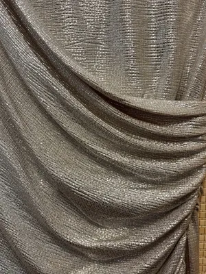 Alex Marie Shimmery Silver Asymmetrical Ruched Cocktail Dress thumbnail 2