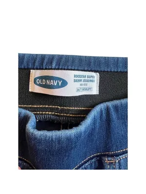 Old Navy Rockstar Super Skinny Jeggings Mid-Rise 24/7 Sculpt Dark Wash thumbnail 4