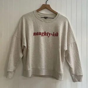 AERIE Naughty-ish Long Sleeve Pullover Crewneck Novelty Sweatshirt Size M thumbnail 1