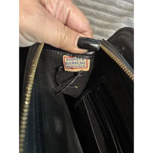 Dooney & Bourke Black Pebbled Satchel Top Double Handle Bag Zip Close Logo thumbnail 7