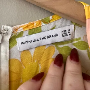 Faithfull The Brand Jean-Marie Yellow Floral Midi Dress Size 6/M thumbnail 8